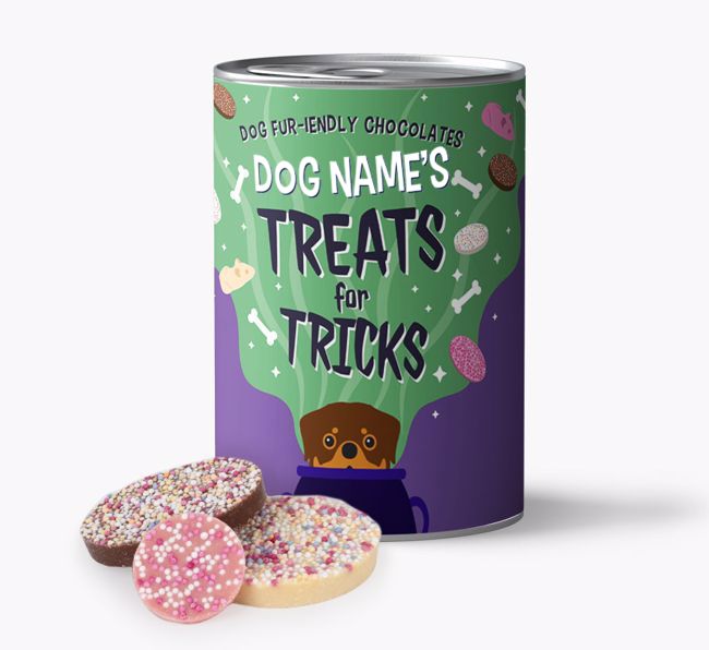 'Treats For Tricks' - Personalised Dog-Friendly Chocolate for your {breedFullName}